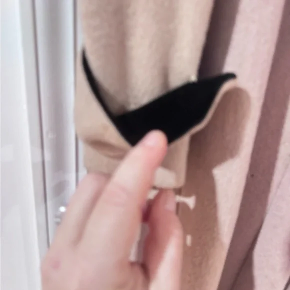 Elegant Tan Cashmere/Velvet Women's Dress Coat sz small - Picture 5 of 6